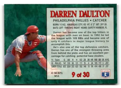 1994 Post Cereal #9 Darren Daulton Baseball Card with original gloss quality