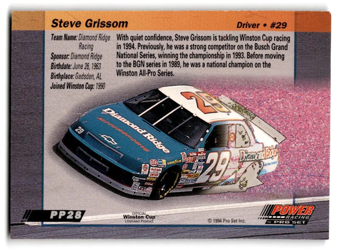 1994 Power #PP28 Steve Grissom - Trading Card