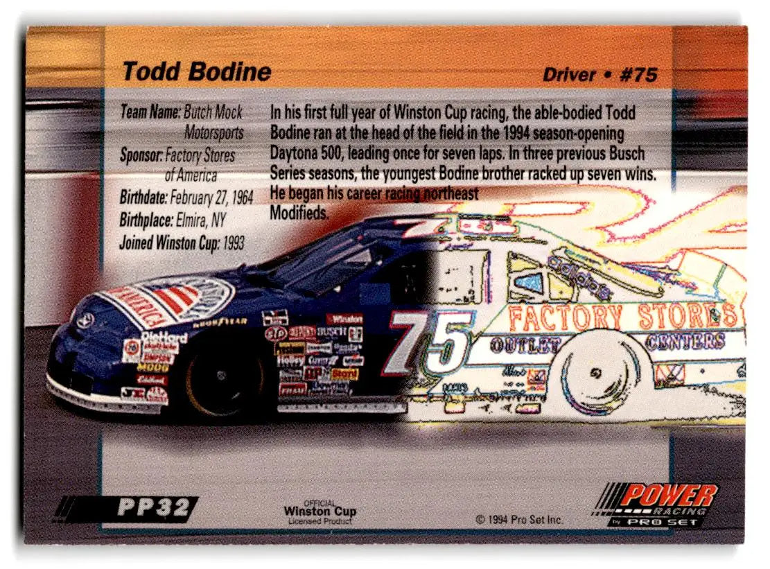 1994 Power #PP32 Todd Bodine - Trading Card