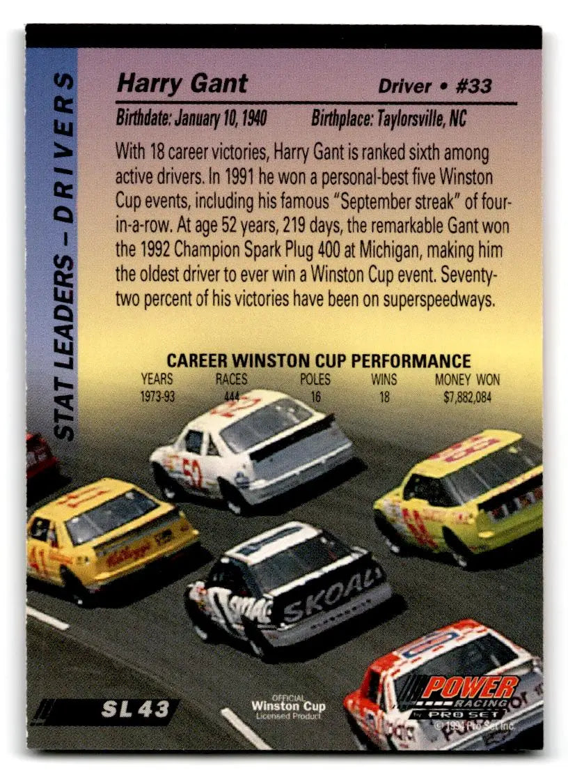 1994 Power #SL43 Harry Gant - Trading Card
