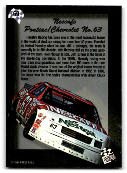 1994 Press Pass #69 Chuck Bown’s Car - Trading Card