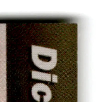 Dark green plastic card part from 1994 Pro Set Power Dick Trickle #120 with white text