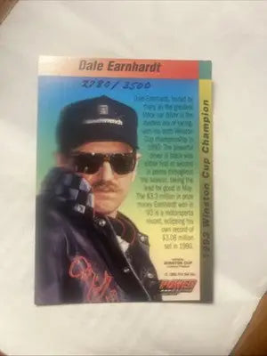 Dale Earnhardt trading card from 1994 Pro Set Power Racing with hologram numbered 3500