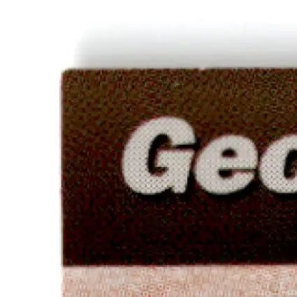 Brown rectangular object with Geo text from 1994 Pro Set Power Racing George Bradshaw #79