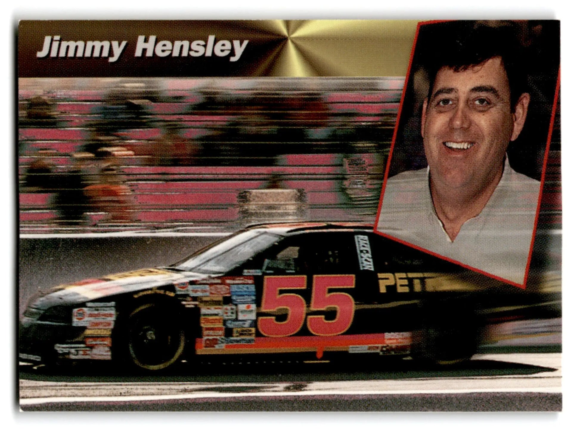 Racing collectible card featuring Jimmy Hensley from 1994 Pro Set Power Racing series