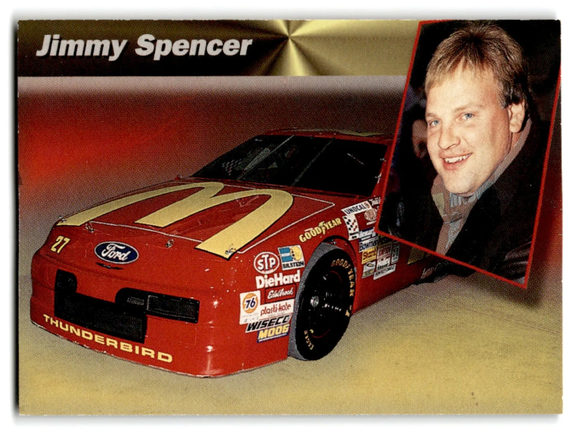 Pro Set Power Racing Jimmy Spencer 1994 stock car with McDonald’s logo and driver portrait