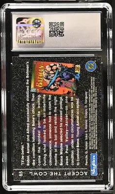 Graded SkyBox Batman trading card from Dark Knight Accept series, CGC 8.5 condition