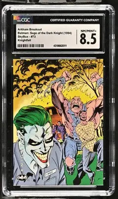 Graded Dark Knight Arkham Breakout trading card from SkyBox Batman 1994 Saga series