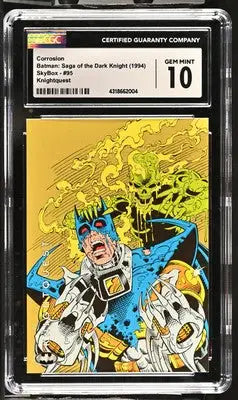 Graded SkyBox Batman Dark Knight Corrosion trading card from 1994 Knightquest DCC