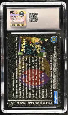 Graded SkyBox Batman trading card Fear Equals Rage from 1994 Saga of the Dark Knight