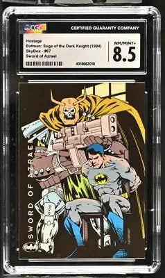 Graded SkyBox Batman trading card featuring Dark Knight Hostage from 1994 Saga of the Dark Knight