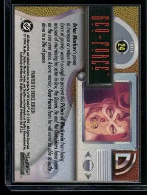 Collectible SkyBox DC Master Series Geo-Force trading card from 1994 Master Series