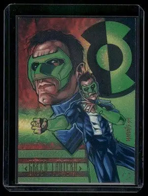 SkyBox DC Master Series Green Lantern comic art card with two versions of Green Lantern