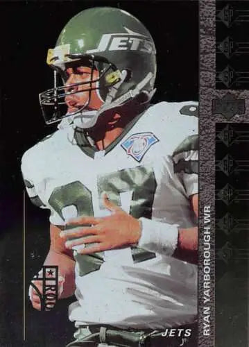 Football player in Jets uniform from 1994 SP #53 Ryan Yarborough NM-MT RC Rookie Cards