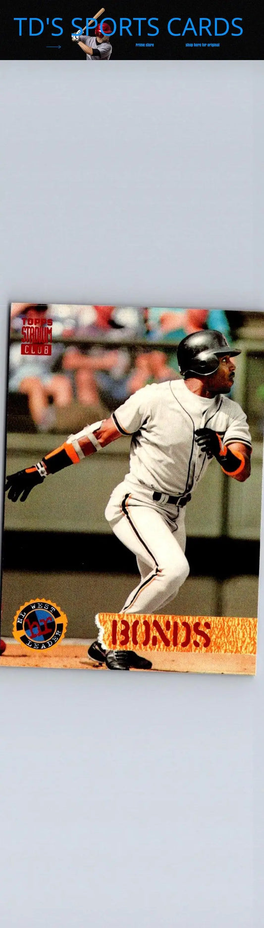 Barry Bonds baseball card from 1994 Stadium Club First Day Issue collection