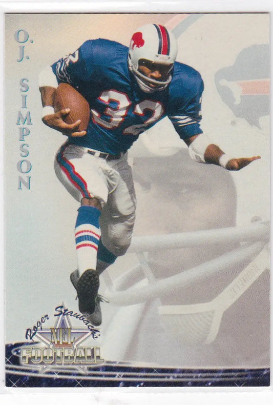 O.J. Simpson football card from 1994 Ted Williams Roger Staubach NFL #8 featuring Simpson Buffalo Bills
