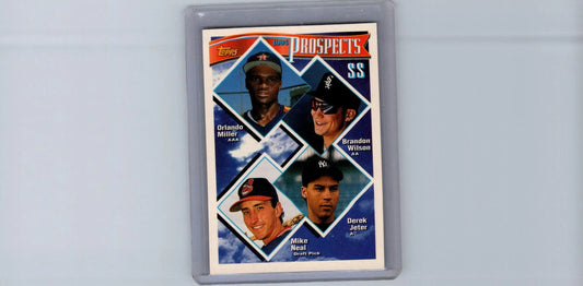 1992 Topps Prospects SS baseball card featuring Derek Jeter and fellow prospects