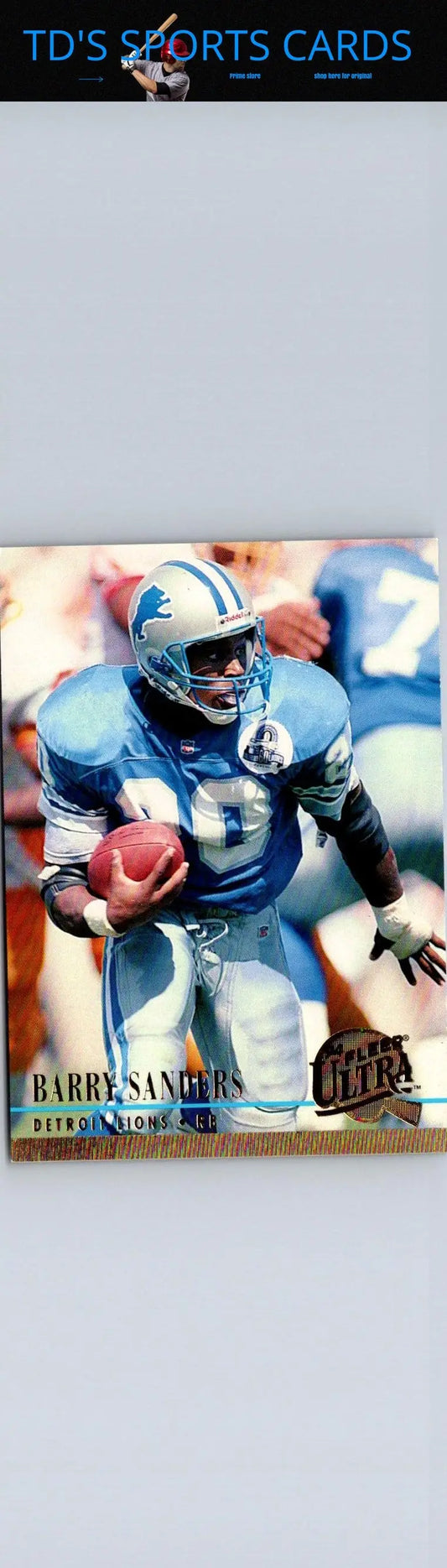 1994 Ultra Barry Sanders football card featuring 1997 Fleer Ultra Barry Sanders design