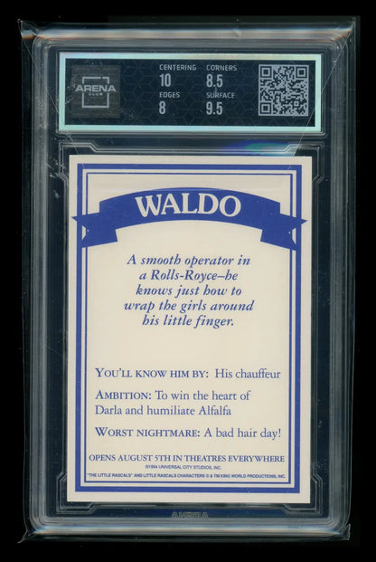 Graded Waldo character card from Rascals Promos Waldo NNO Arena Club in protective slab