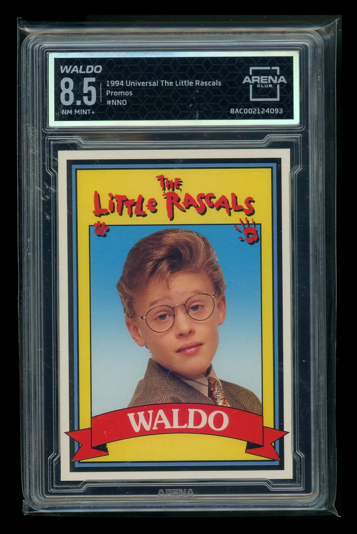 Graded 1994 Universal The Little Rascals promos Waldo card NNO Arena Club collectible