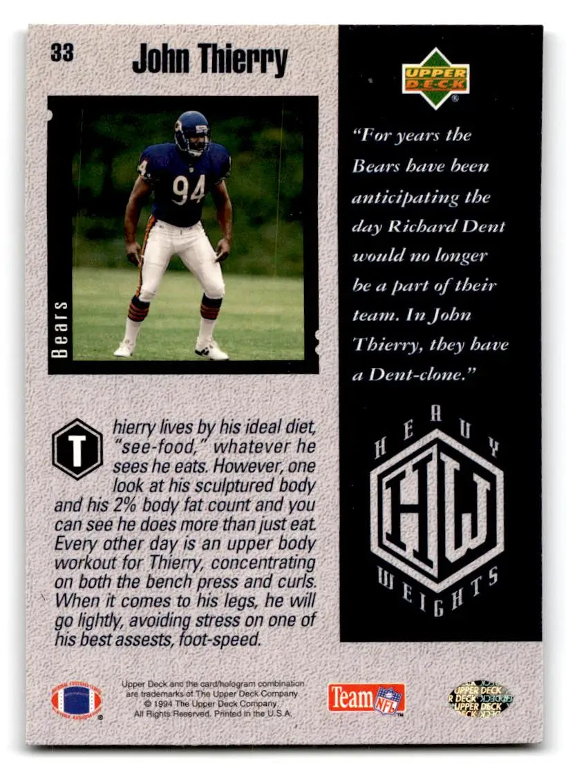 1994 Upper Deck #33 John Thierry Electric - Trading Cards