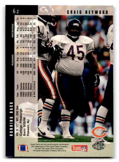 1994 Upper Deck #62 Craig Heyward Electric - Trading Card