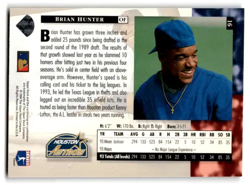 1994 Upper Deck Electric Diamond #16 Brian Hunter NM-MT Astros ID:72068 - Trading Cards