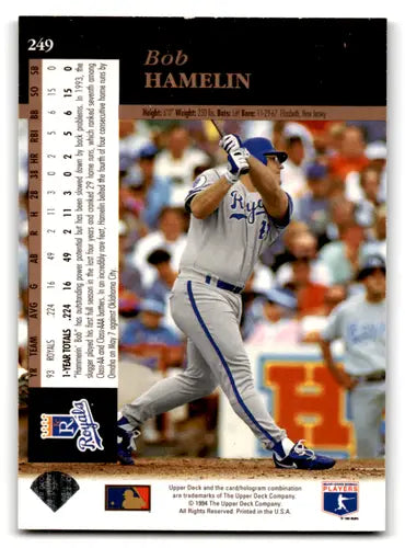 1994 Upper Deck Electric Diamond #249 Bob Hamelin NM Near Mint Royals ID:72129 - Trading Cards