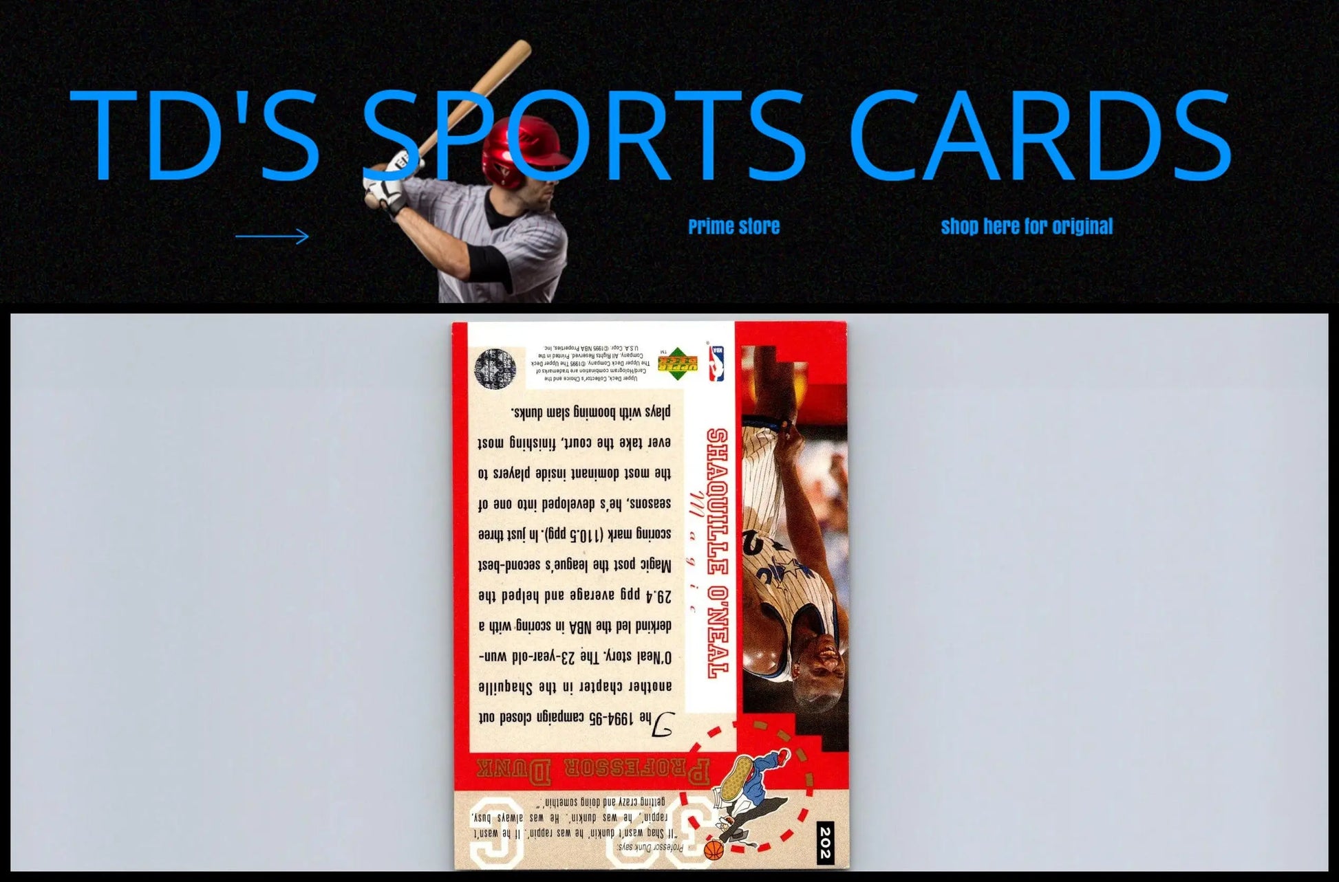 1995-96 Collector’s Choice #202 Shaquille O’Neal Trading Card for Collectors