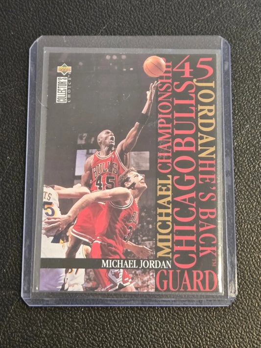 Michael Jordan basketball card in plastic sleeve 1995-96 Collector’s Choice Jordan Jordan