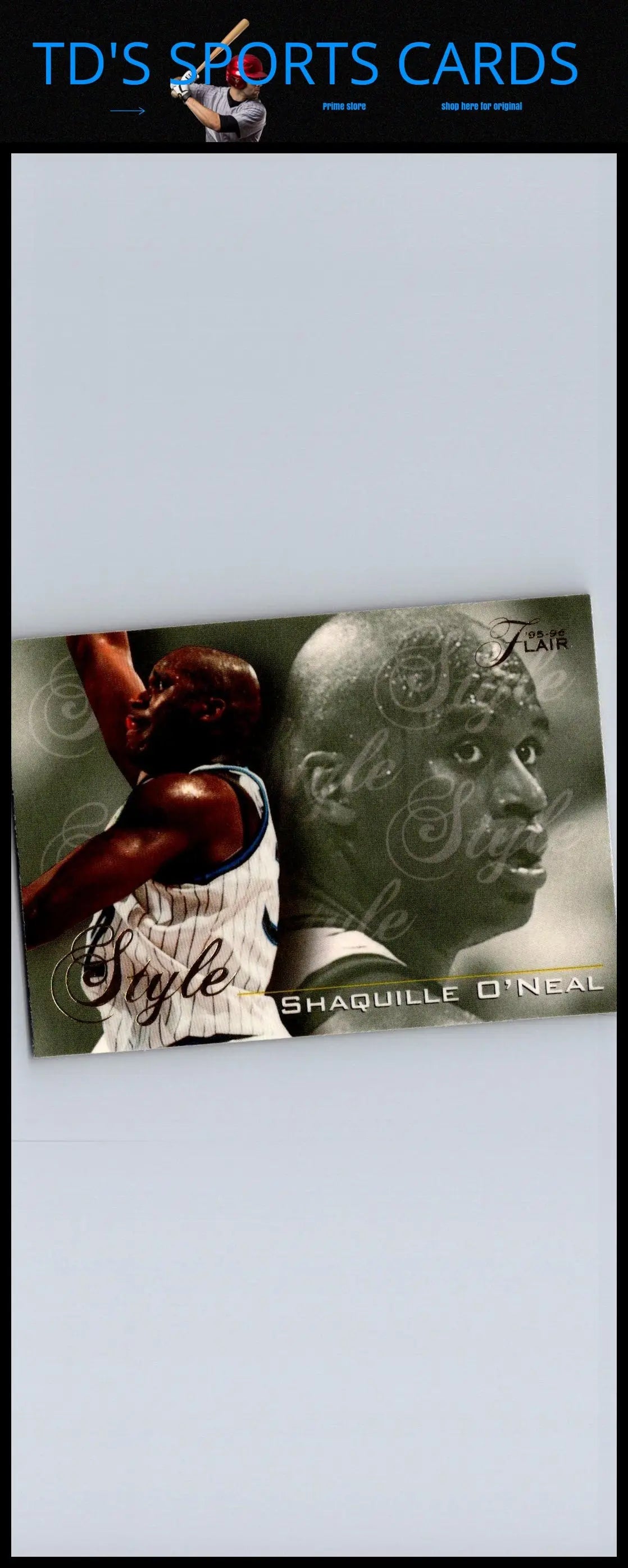 Shaquille O’Neal 1995-96 Flair #240 trading card featuring the basketball star