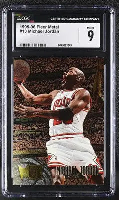 Graded Fleer Metal Michael Jordan basketball card 1995-96 Fleer Metal Michael