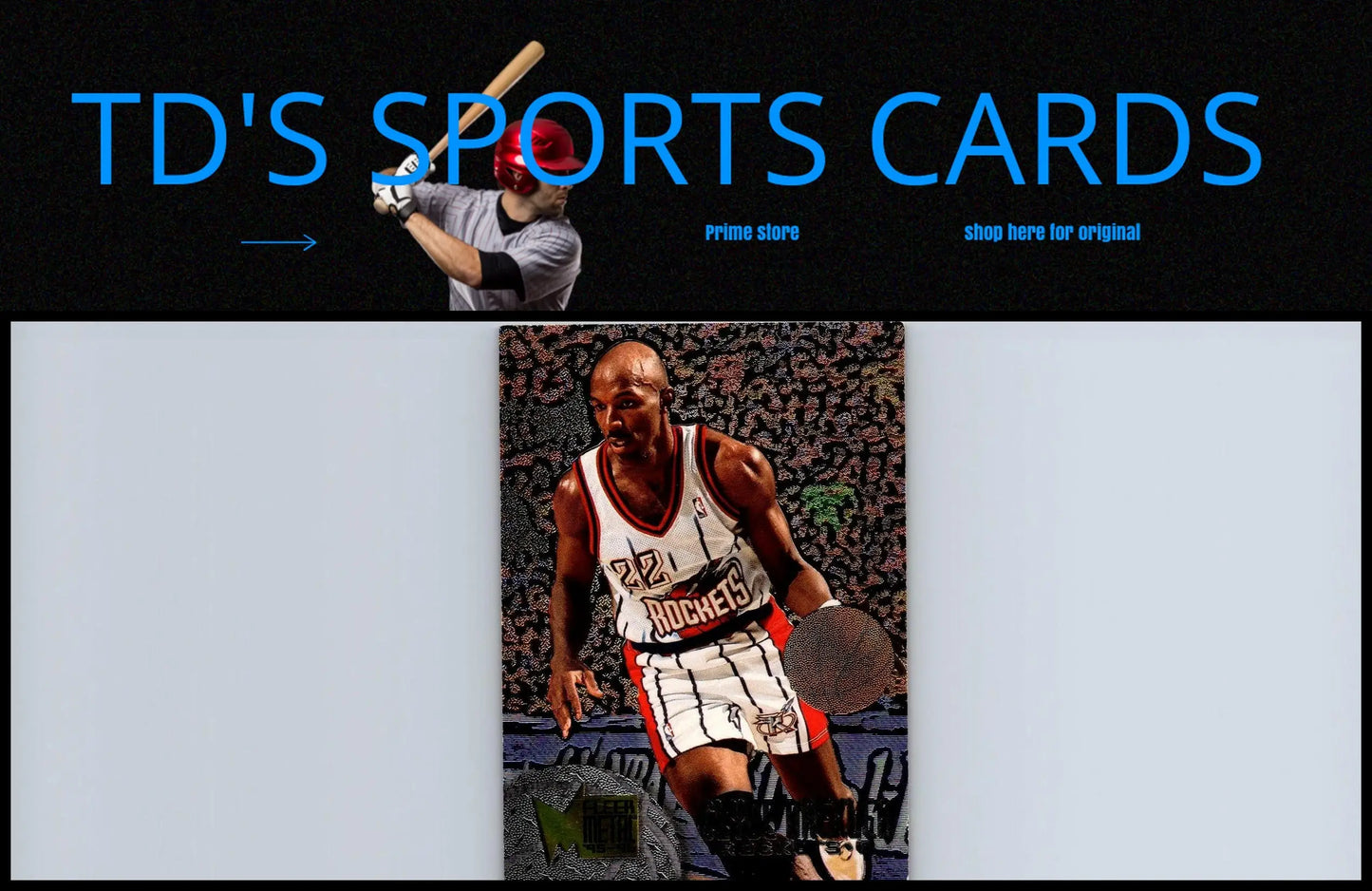 1995-96 Metal #152 Clyde Drexler Trading Card showcasing the NBA star’s action shot
