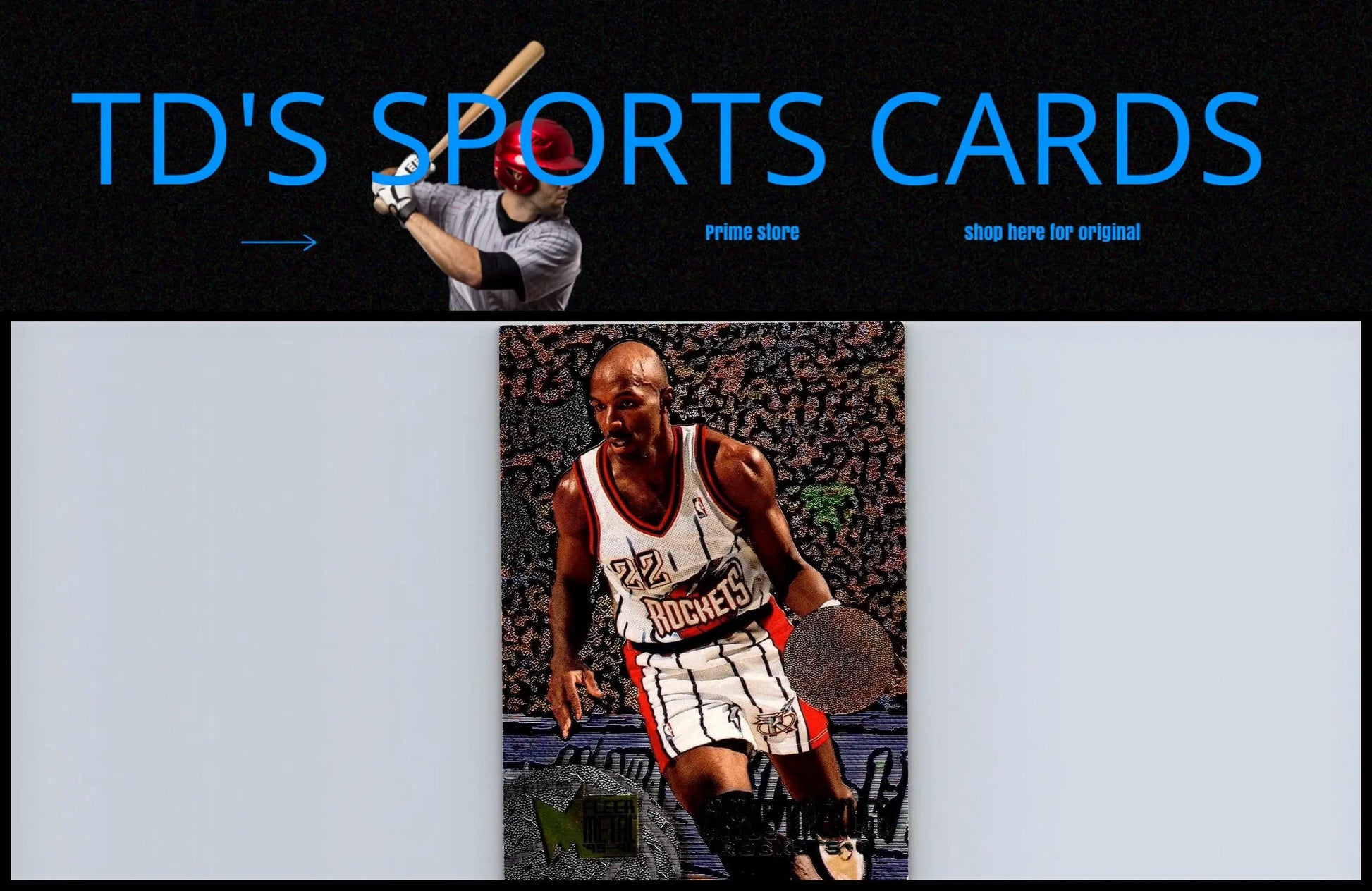 1995-96 Metal #152 Clyde Drexler Trading Card showcasing the NBA star’s action shot