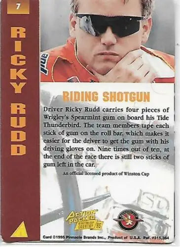 Ricky Rudd trading card from 1995 Action Packed featuring original gloss quality