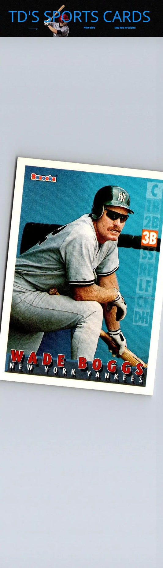 Collectible Wade Boggs baseball card from 1995 Bazooka #89 for sports memorabilia collectors