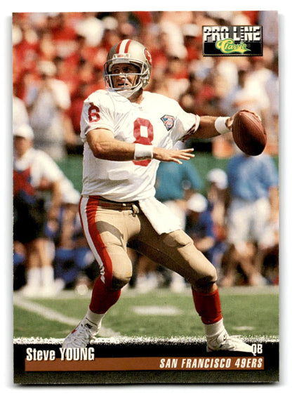 1993 Pro Line Classic Steve Young San Francisco 49ers football card in 1995 Classic Assets Football collection
