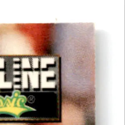 Partial view of metallic-looking classic assets football Steve Young pin with black border