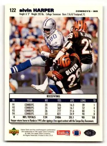 Original gloss 1995 Collector’s Choice Alvin Harper Tampa Bay football card ID 59928