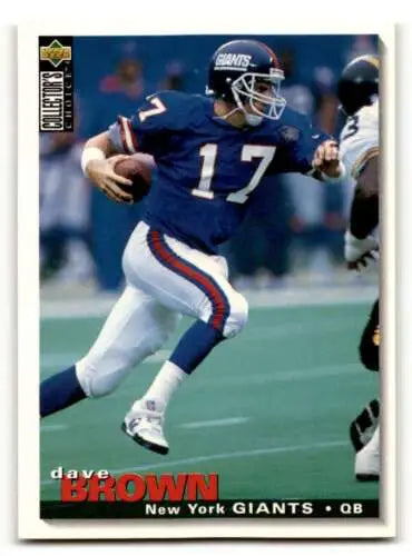 1995 Collector’s Choice #123 Dave Brown New York Giants Football card with original gloss