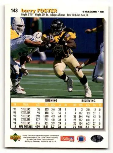 Barry Foster Carolina Panthers 1995 Collector’s Choice original gloss football card