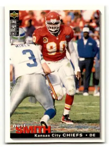 Original gloss Neil Smith Kansas City Chiefs football card from 1995 Collector’s Choice