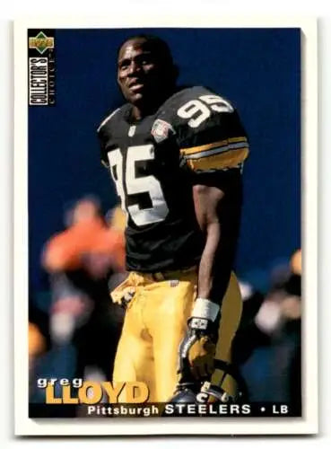 Original gloss 1995 Collector’s Choice #227 Greg Lloyd Pittsburgh Steelers football card