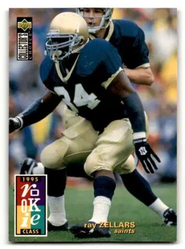 1995 Collector’s Choice #23 Ray Zellars rookie card featuring original gloss Orleans Saints Football