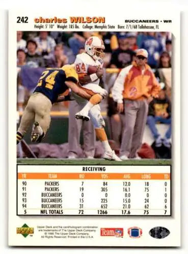 Original gloss 1995 Collector’s Choice Charles Wilson Tampa Bay Buccaneers football card