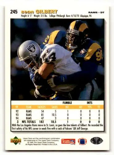 Original gloss 1995 Collector’s Choice Sean Gilbert St. Louis Rams football card