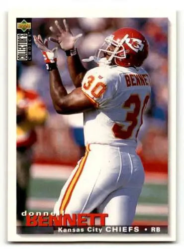 Original gloss Football trading card of Donnell Bennett Kansas City Chiefs 1995 Collector’s Choice