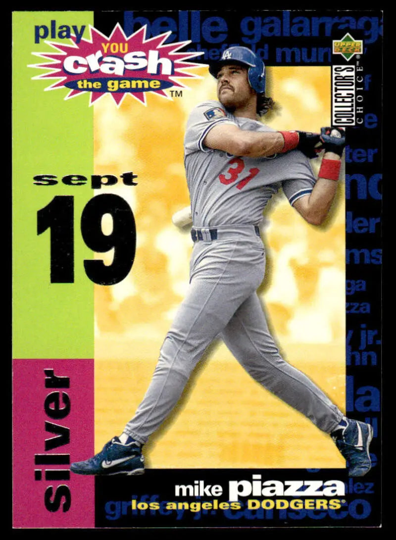 Los Angeles Dodgers 1995 Collector’s Choice #CG15 Mike Piazza swinging bat baseball card