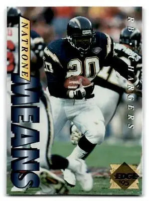 Natrone Means football card from 1995 Collector’s Edge trading cards collection