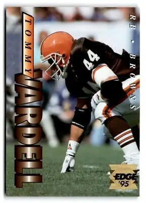 Football player in uniform featuring Tommy Vardell Gold Logo from 1995 Collector’s Edge